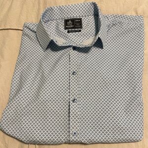 Rugby Blue Geometric Men's Casual Shirt